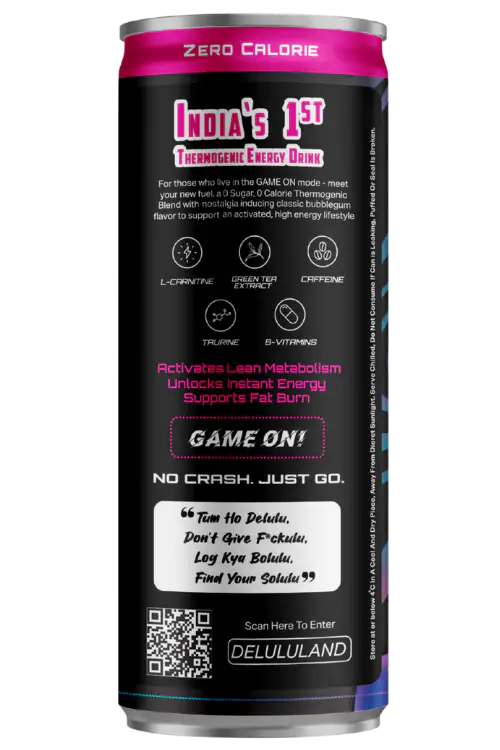 Delulu Activate™ Classic Thermogenic Energy Drink can with thermogenic blend, L-Carnitine, green tea, natural caffeine, zero sugar and zero calories