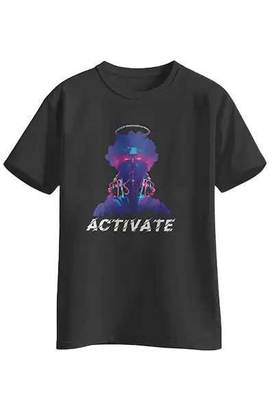 DELULU ACTIVATE BLACK TEE