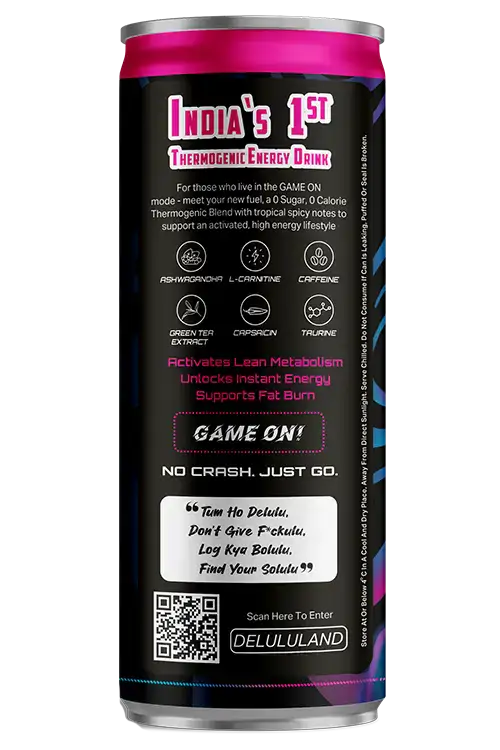 Delulu Activate™ Classic Thermogenic Energy Drink can with thermogenic blend, L-Carnitine, green tea, natural caffeine, zero sugar and zero calories