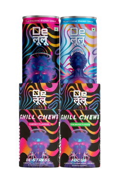 Delulu functional beverages and Chill Chews nutraceutical gummies combo pack 