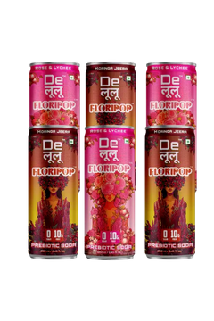 Delulu Floripop Prebiotic Soda combo bundle featuring Rose & Lychee and Moringa Jeera flavours.