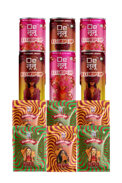Delulu combo bundle with two Floripop prebiotic soda flavours and two Khakrizz snack flavours