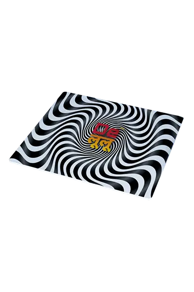 DELULU PATTERN BLACK AND WHITE MOUSE PAD-1