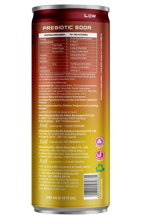 DELULU™ FLORIPOP PREBIOTIC SODA  -  MORINGA JEERA