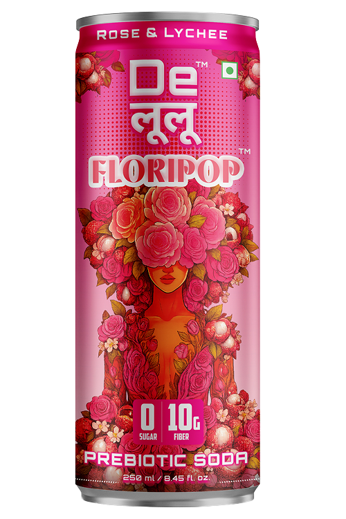 DELULU™ FLORIPOP PREBIOTIC SODA - ROSE LYCHEE
