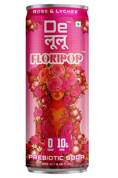 DELULU™ FLORIPOP PREBIOTIC SODA - ROSE LYCHEE