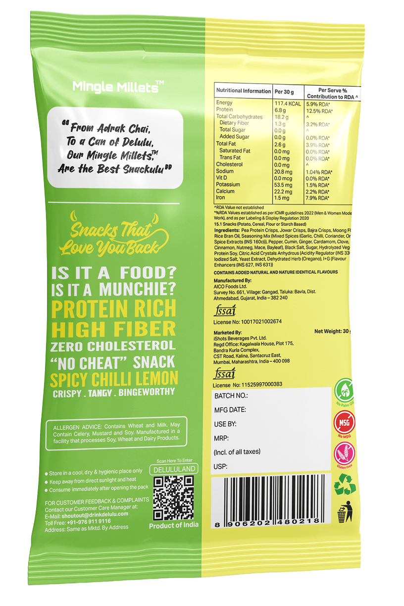 DELULU™ MINGLE MILLETS - SPICY LEMON CHILLY