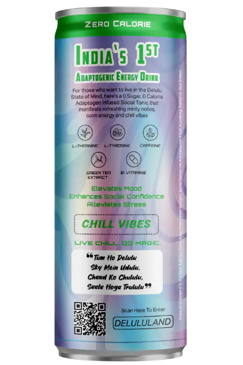Delulu Manifest™ Mint Mojito Adaptogenic Energy Drink can with adaptogenic blend, natural caffeine, zero sugar and zero calories