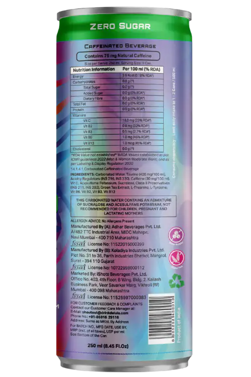 Delulu Manifest™ Mint Mojito Adaptogenic Energy Drink can with adaptogenic blend, natural caffeine, zero sugar and zero calories