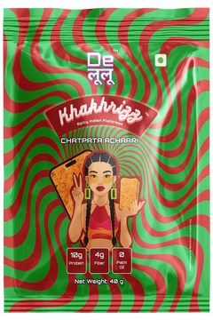 Delulu Khakhrizz™ Chatpata Achari spicy Indian flatbread chips with 10g protein, 4g fiber and no palm oil
